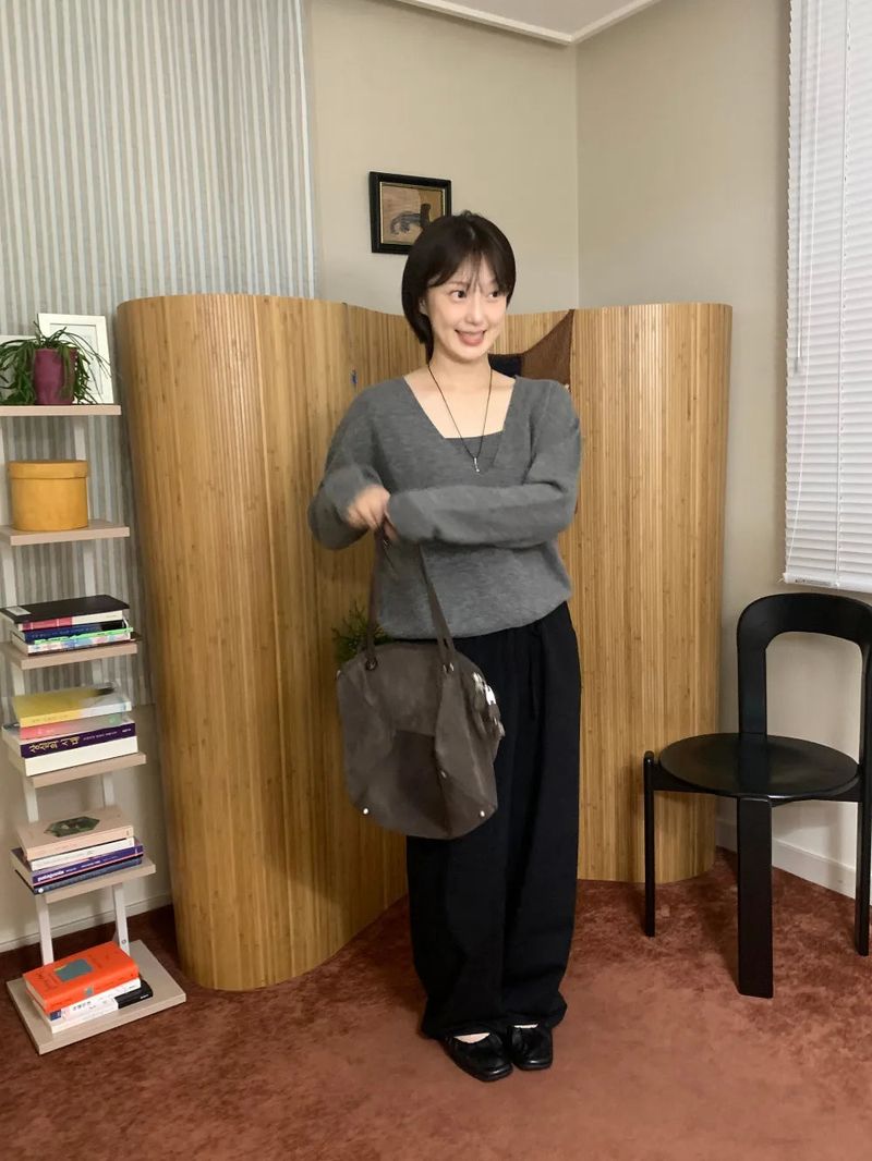 Wool layered knit set