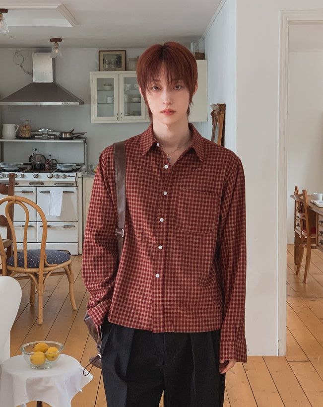 2PLAN（ツープラン）の「Croven Check Long Sleeve Crop Shirt（Tops）」