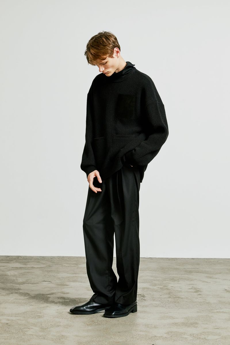 3 pocket loose fit knit black