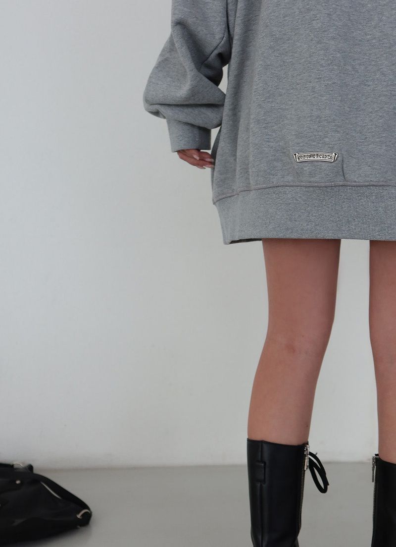 [UNISEX] Chrome Patch Oversized-Fit Hooded Zip-Up Jacket