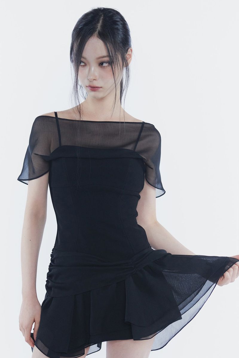 MERRY CHIFFON DRESS black
