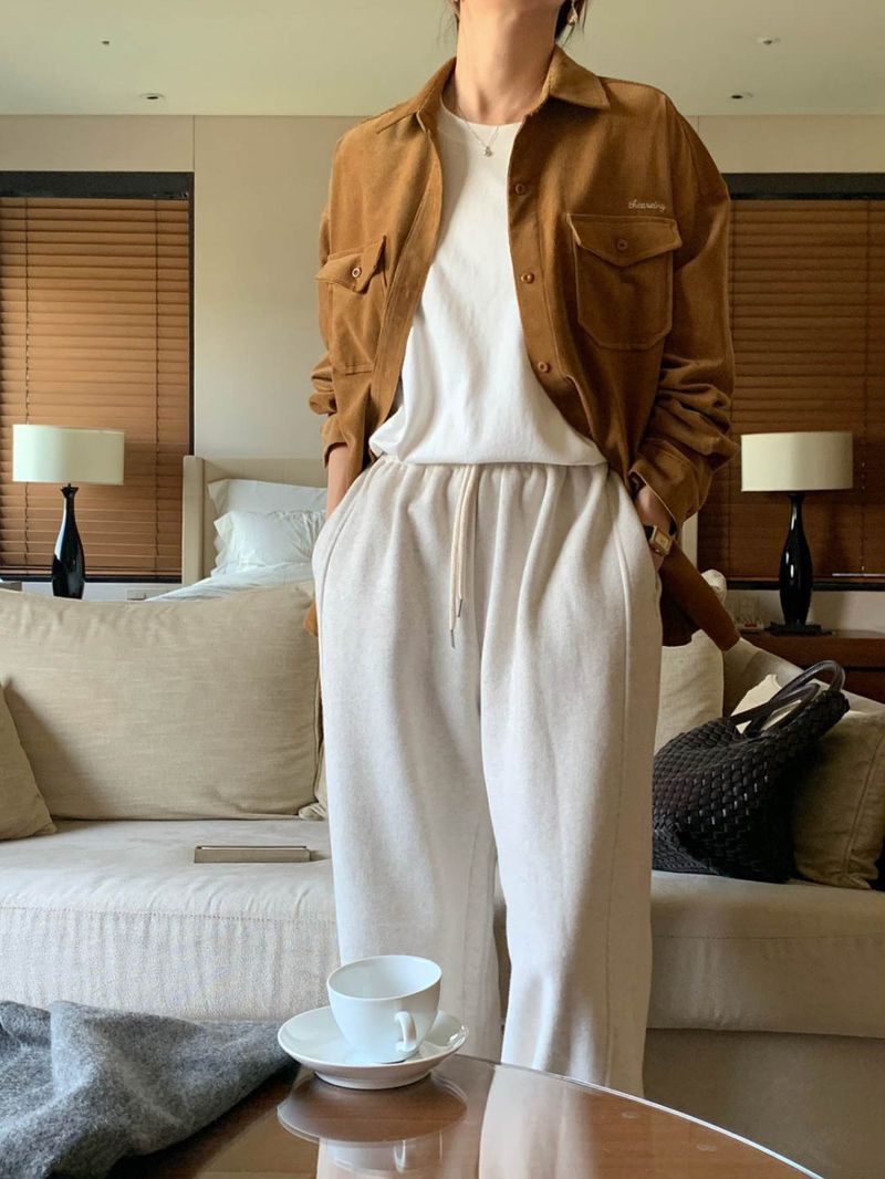 [Wool fleece] Eggdon string two-way pants