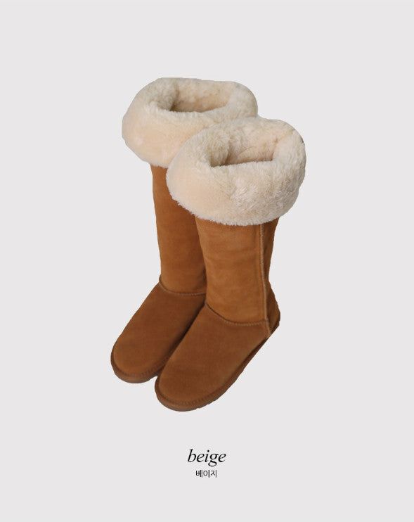 Natural Leather Dumble Long Boots