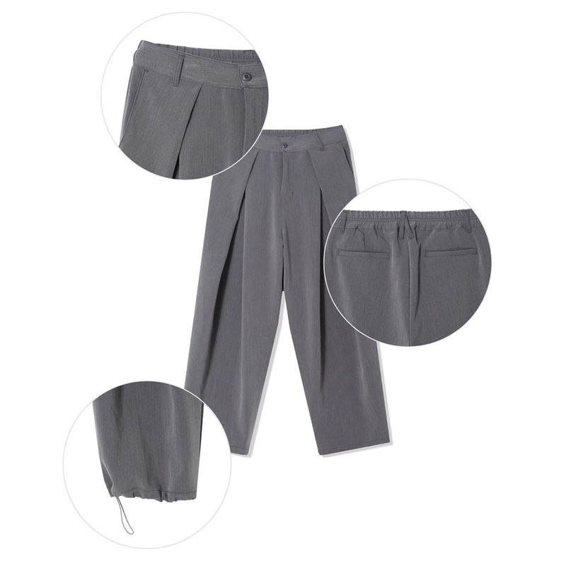 wide double pintuck string slacks