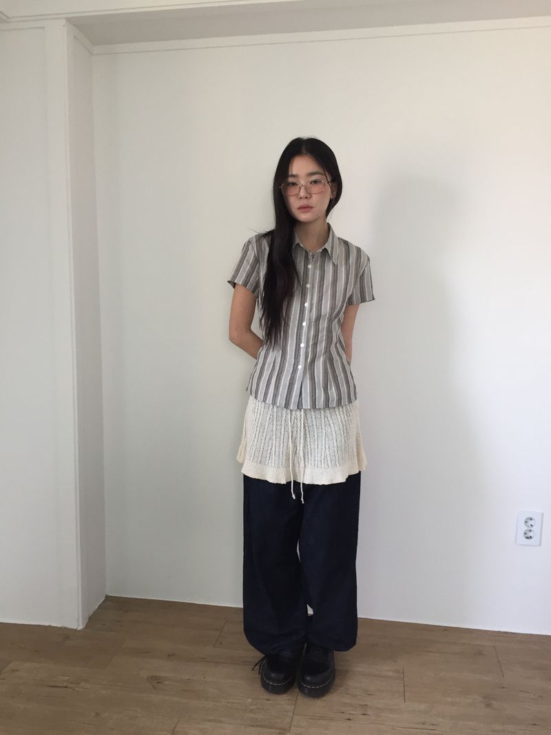 Layered Summer Knit Skirt (2color)