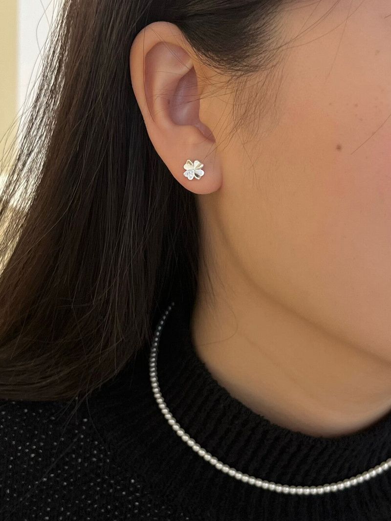 (silver925) Clover earrings
