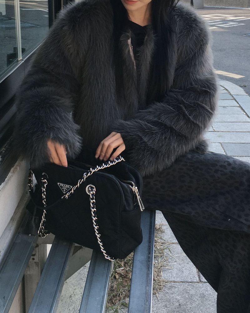 Dark fur jacket
