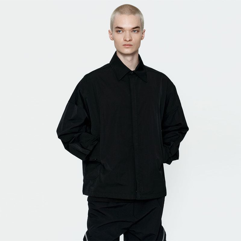 Crinkle String Shirt Jumper Black