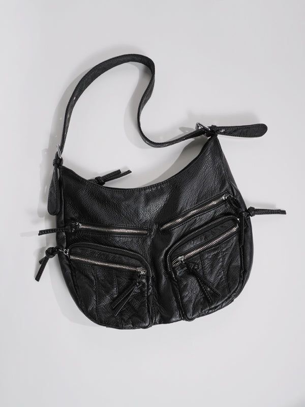 Vintage Pocket Leather Shoulder Bag