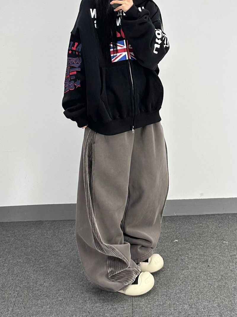 corduroy line fleece sweatpants