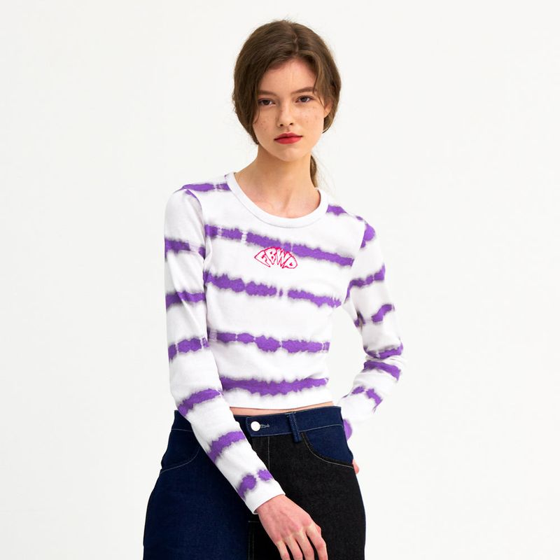 freakishbuilding(フリーキッシュビルディング)の「CIROS LONG SLEEVE CROP TEE (VIOLET)(Tops)」