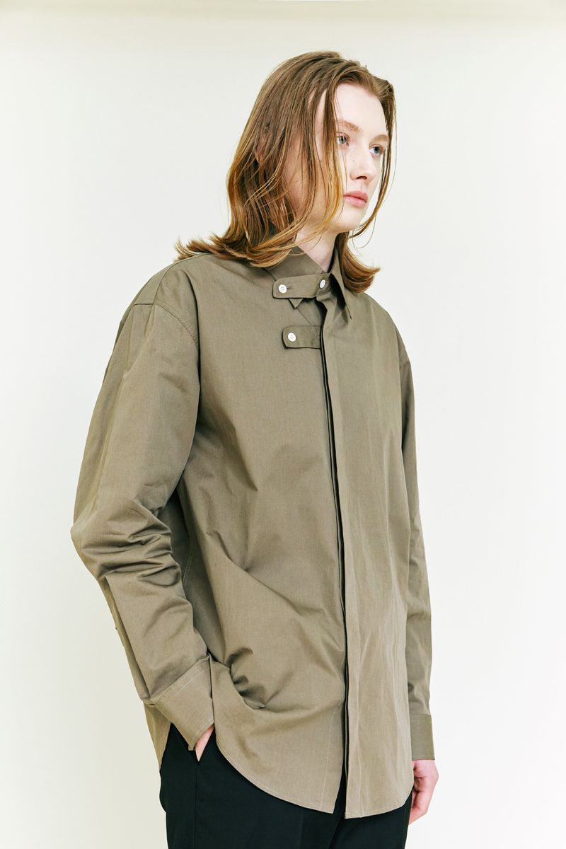 Collar Strap Shirt brown khaki