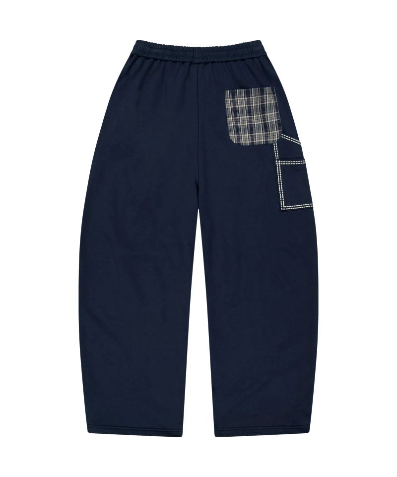 mah LOGO CHECK SWEAT PANTS_NAVY