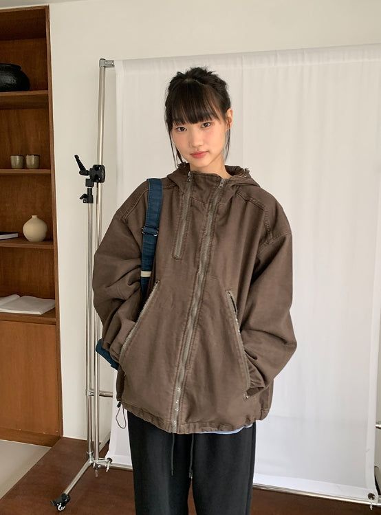 [unisex] Filta Washing Cotton Hood Zip-Up Jacket