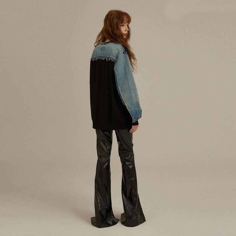ULKIN（オルキン）の「LSD Logo Hybrid Denim Sweatshirt（Tops）」