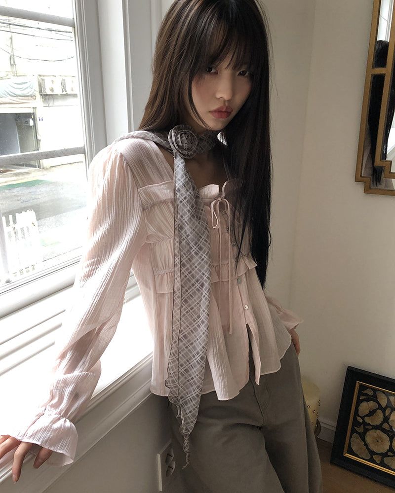 WONDER WONDER（ワンダーワンダー）の「Hakim ロマンティックシアーブラウス（トップス）」