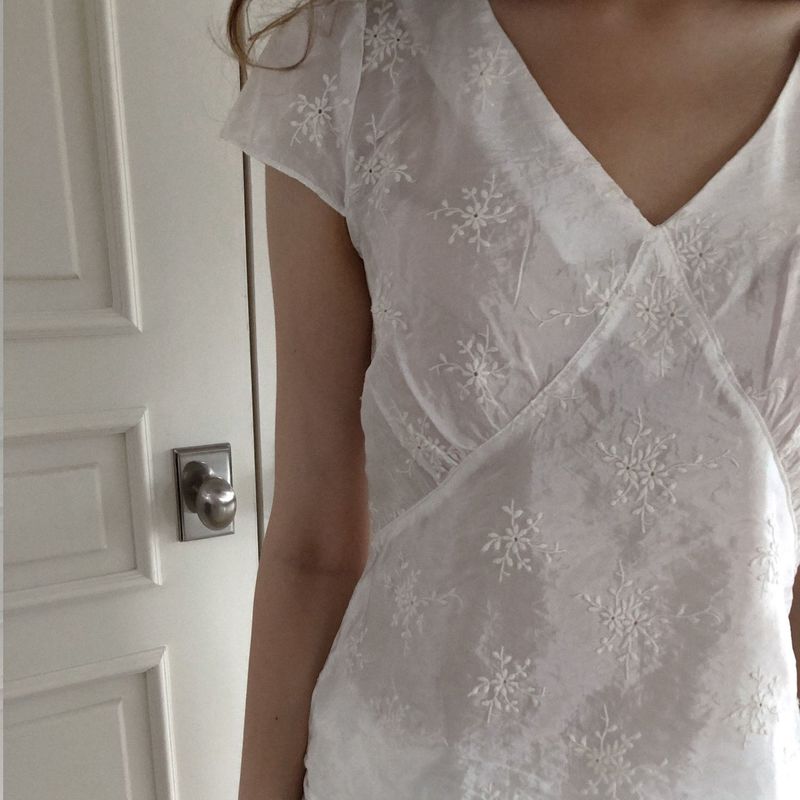 Jacquard floral blouse