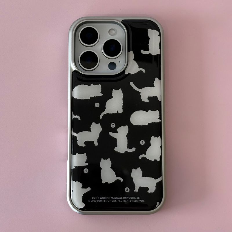your emotions(ユアーイモーション)の「beloved cat silver frame case (black)(Smartphone Accessories)」
