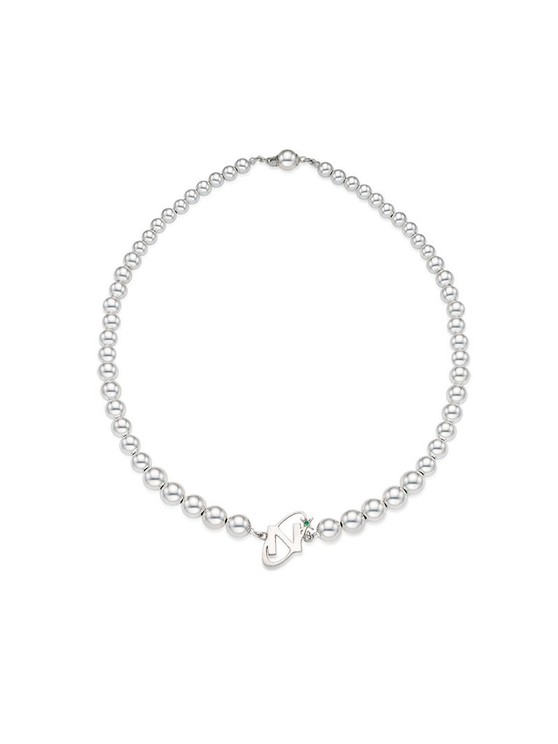 N LOGO BALL NECKLACE