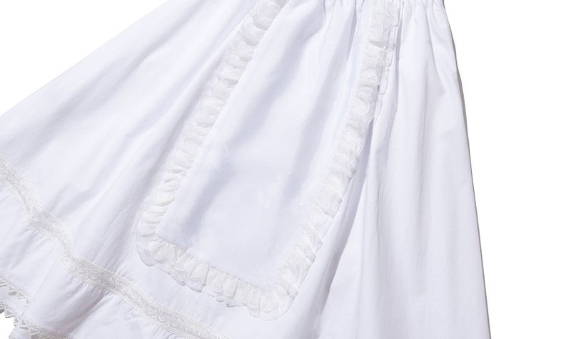 Apron-pyeseul Skirt (White)