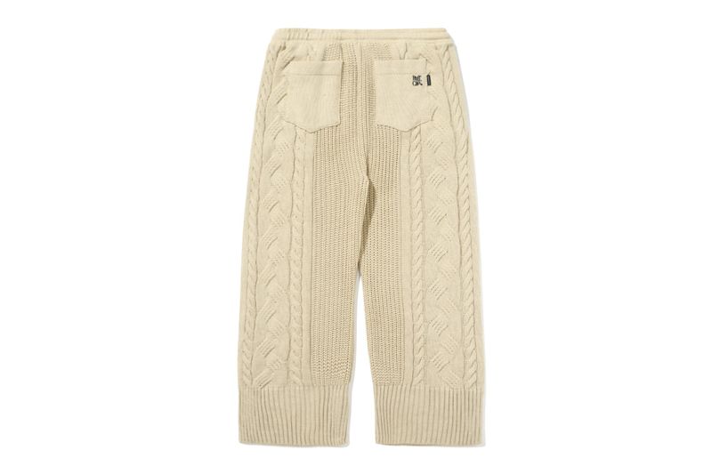 CABLE KNIT WIDE PANTS