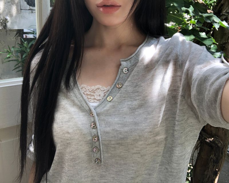 Hirem Roll-Up 7-Sleeve Knit Top