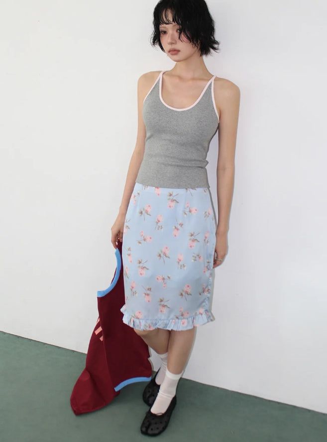 BLOOM FRILL MIDI SKIRT