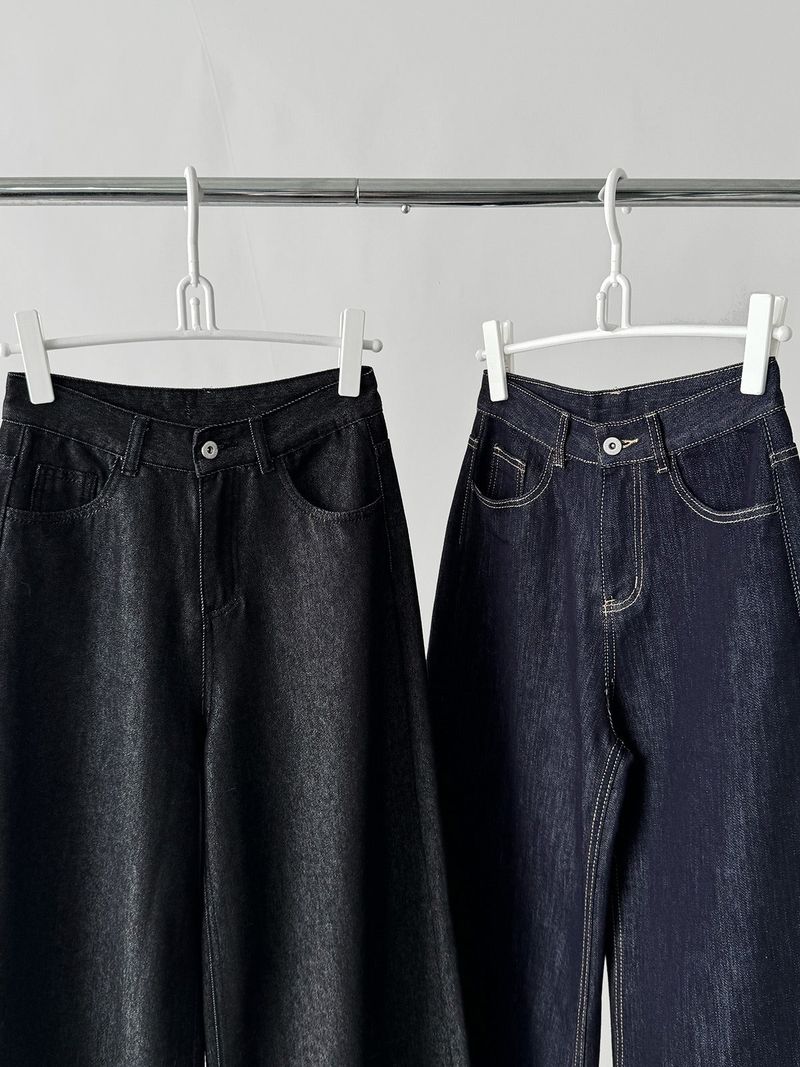 Deep green denim pants