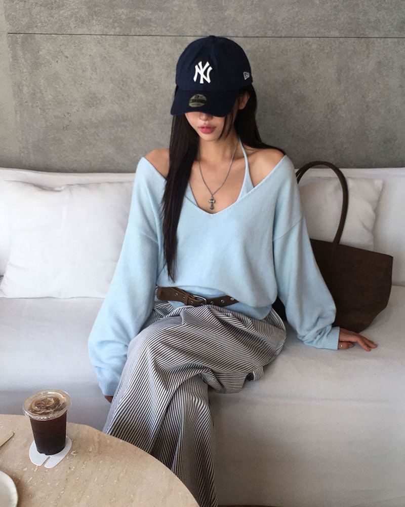 V-Neck Knit & Tank Top Set