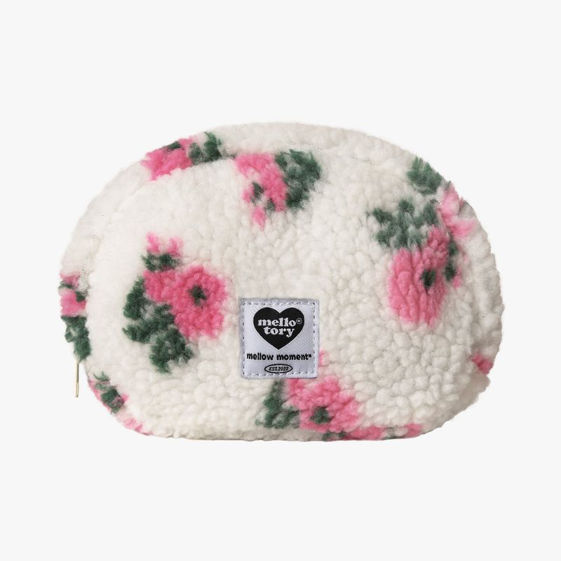 MELLOTORY PATTERN HANDY POUCH (FLOWER IVORY)