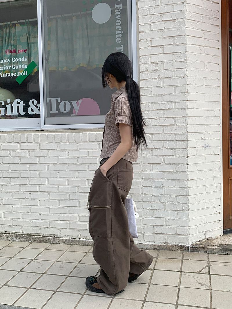 ZIPPER WIDE TROUSER PANTS (3C)