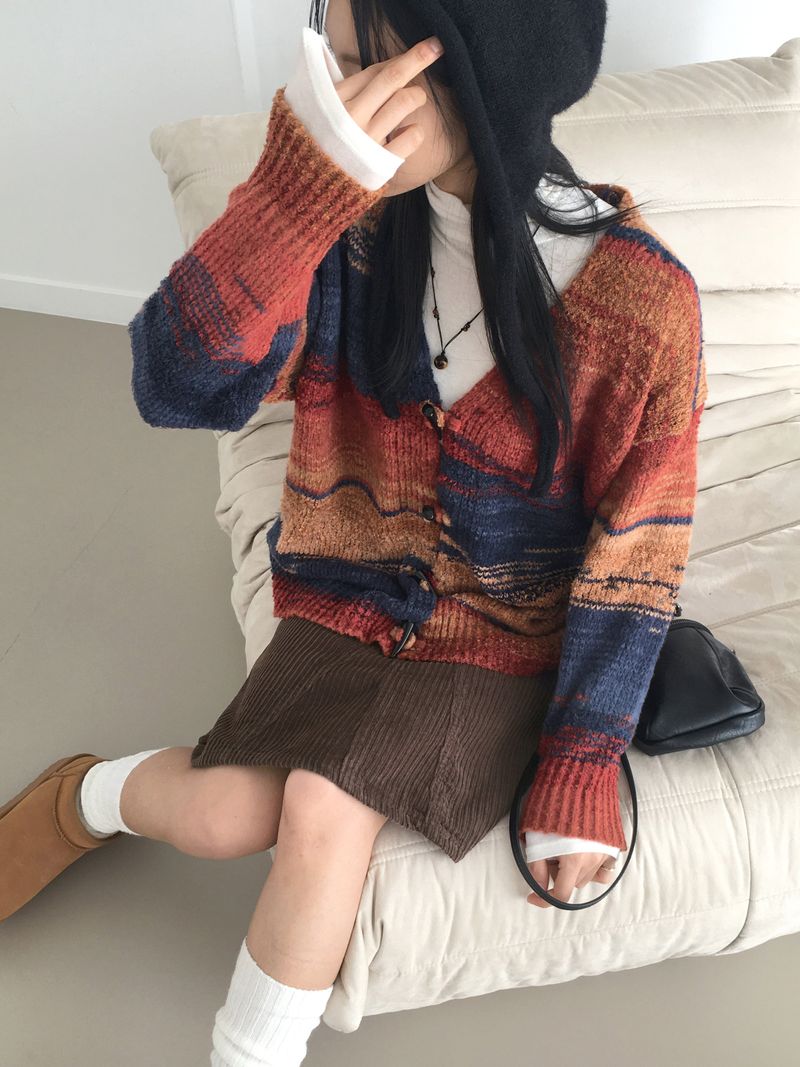 ロニンコーデュロイカットAラインミディスカート