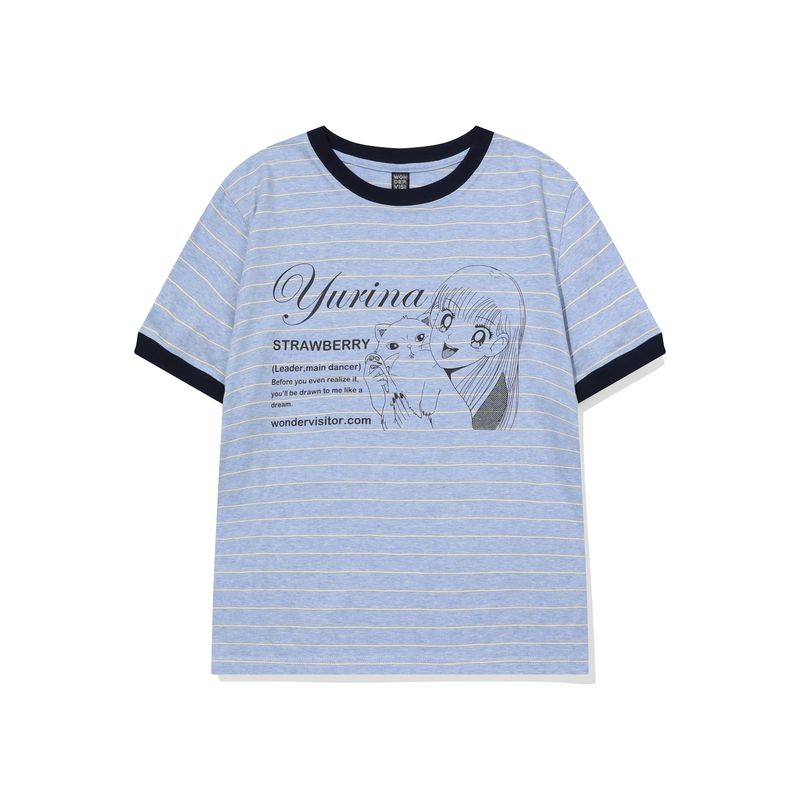 wonder visitor（ワンダービジター）の「YURINA pfp T-shirt [Blue]（Tops）」