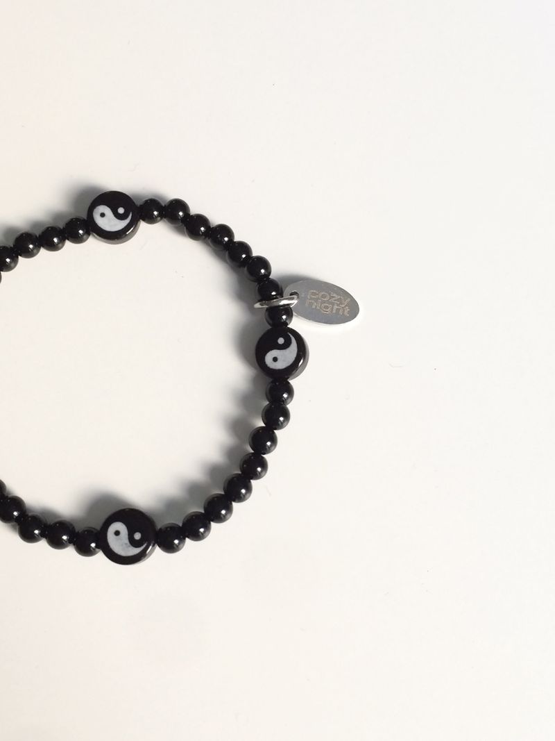 YIN N YANG BLACK BRACELET