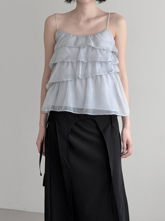 mnem(ムネム)の「Flynn See-through Frill Tiered Blouse(Tops)」
