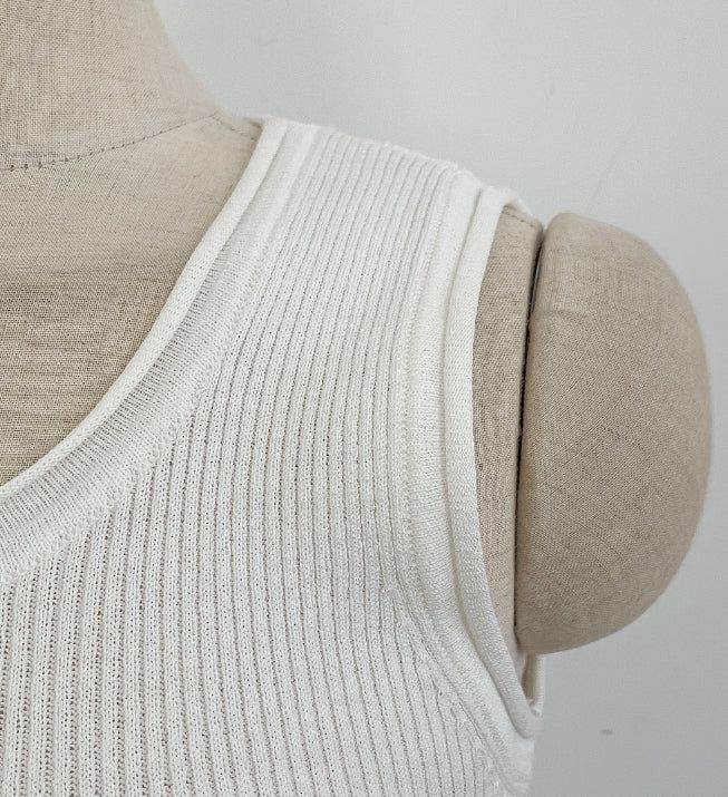 Rehel Square Neck Ribbed Knit Sleeveless