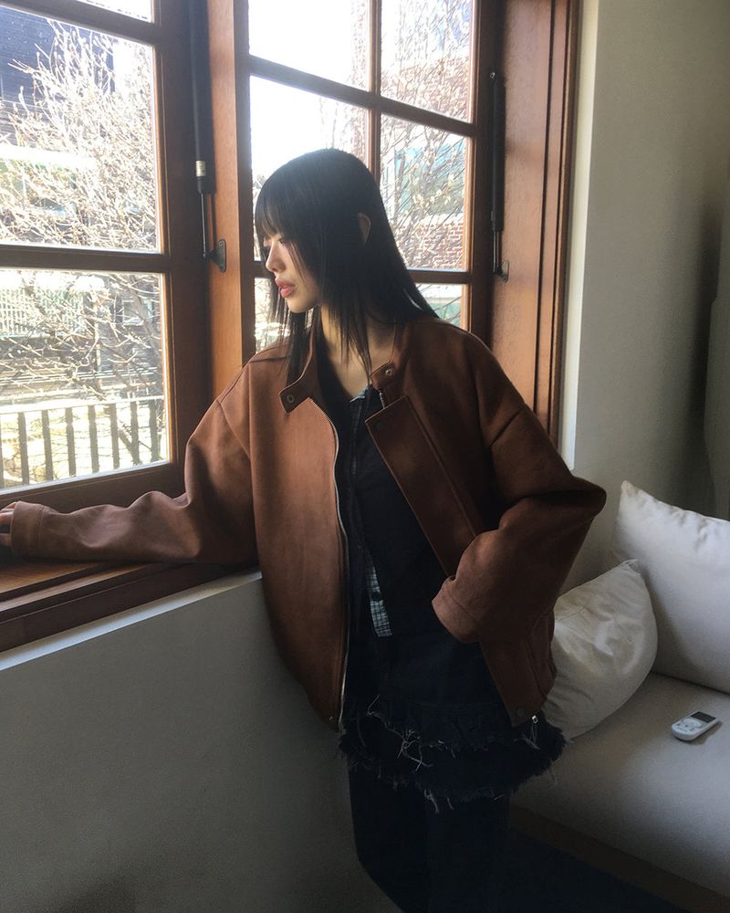 Mover suede blouson jacket jumper