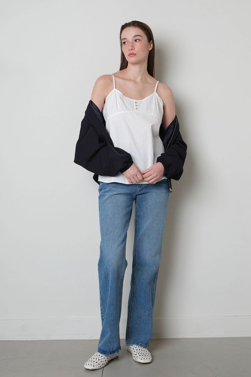 Pin Stripe Sleeveless_White