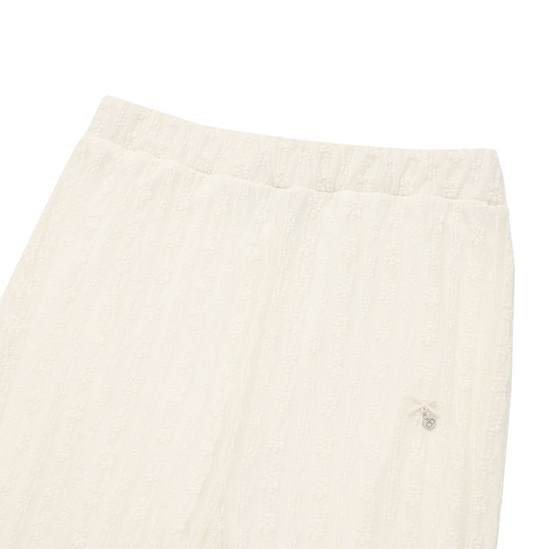 CHERRY LACE BOOTCUT PANTS [IVORY]