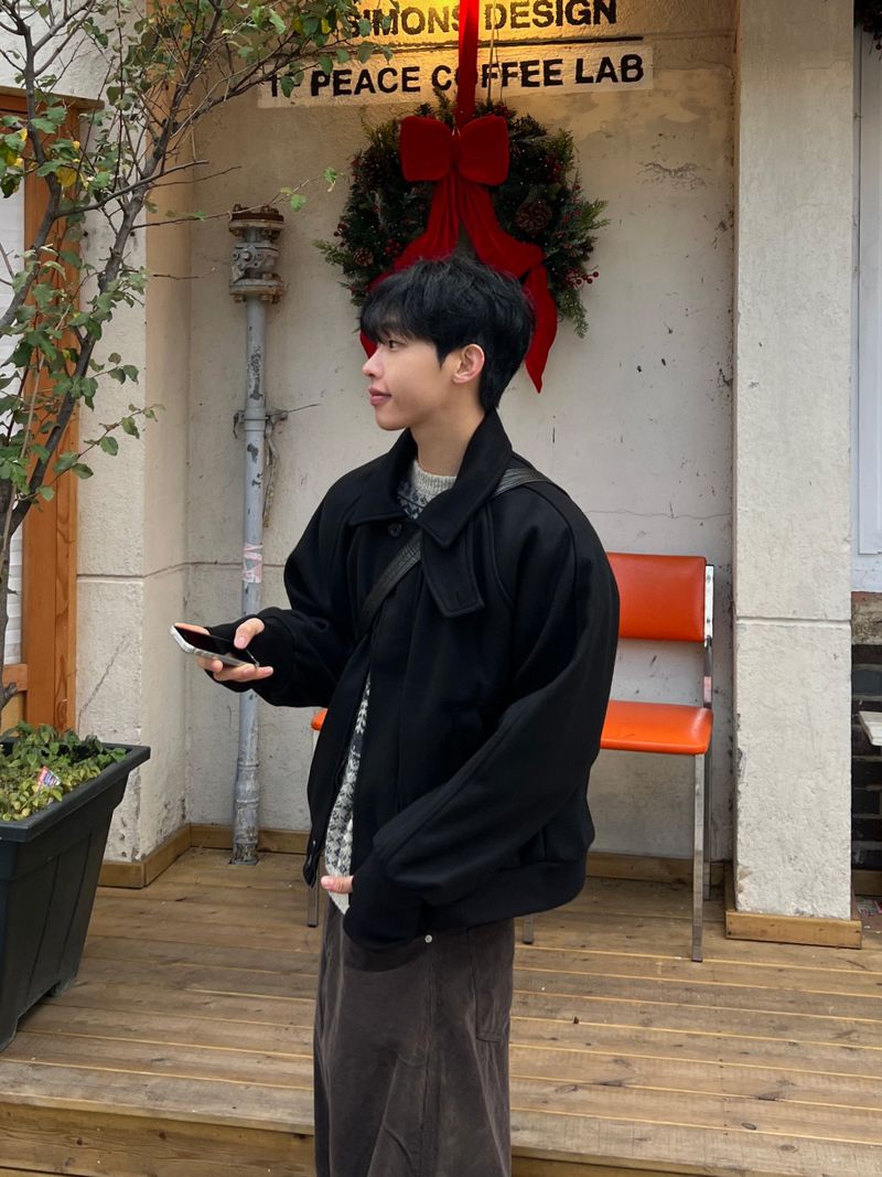 Aki Wool Collar Warmer Winter Blouson (2 Colors)