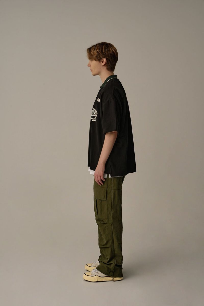 FRONT POCKET NYLON CARGO PANTS(KHAKI)