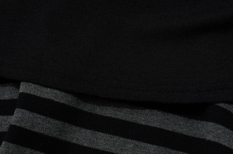STRIPE SYMBOL UNBALANCED SKIRT