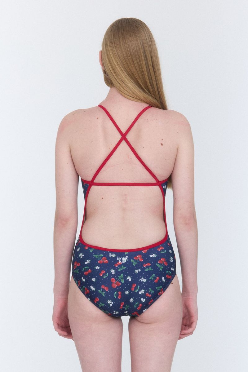 [Cherry Bomb_navy] One Piece Swimsuit