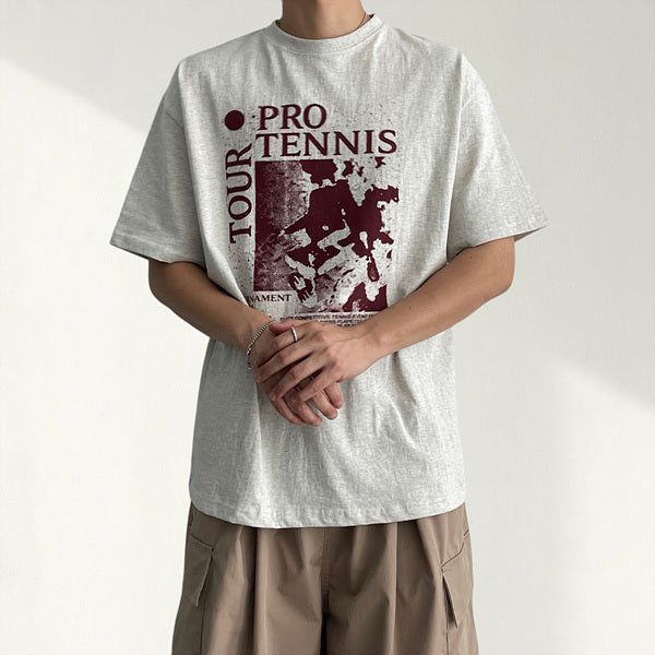 Nice printed boxy fit short sleeve T-shirt (3 colors)