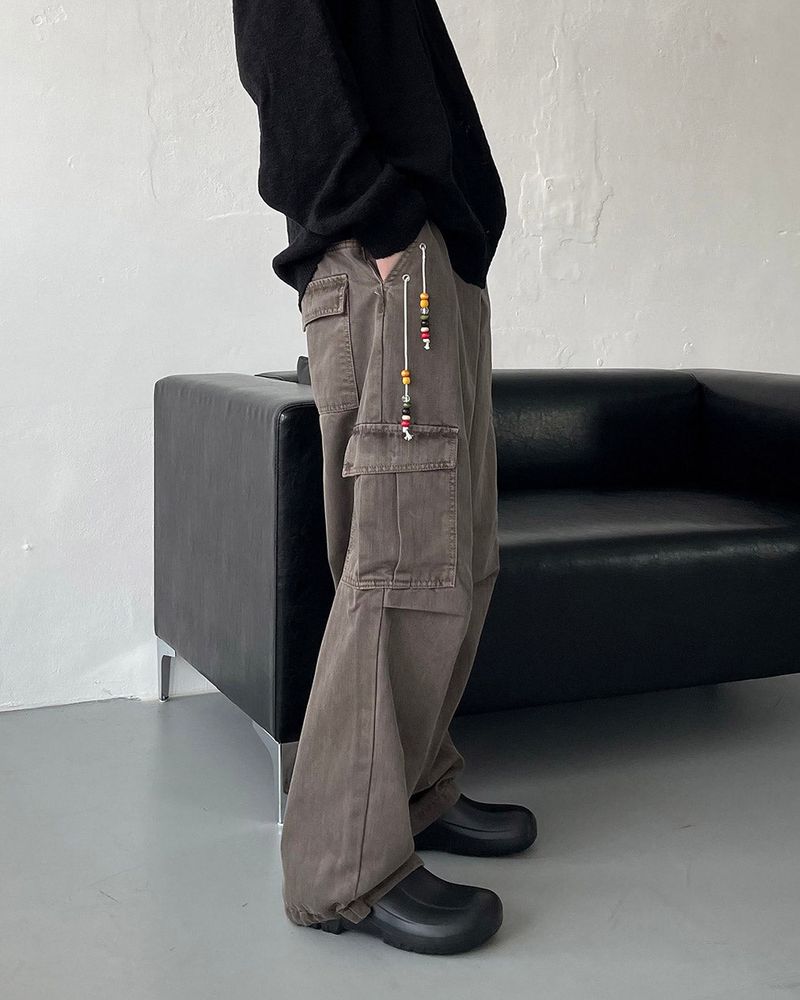 CL Ditto beads Washing cargo pants (3 colors)