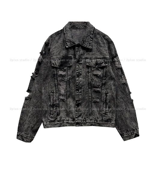 Metro Washing Damage Denim Jacket
