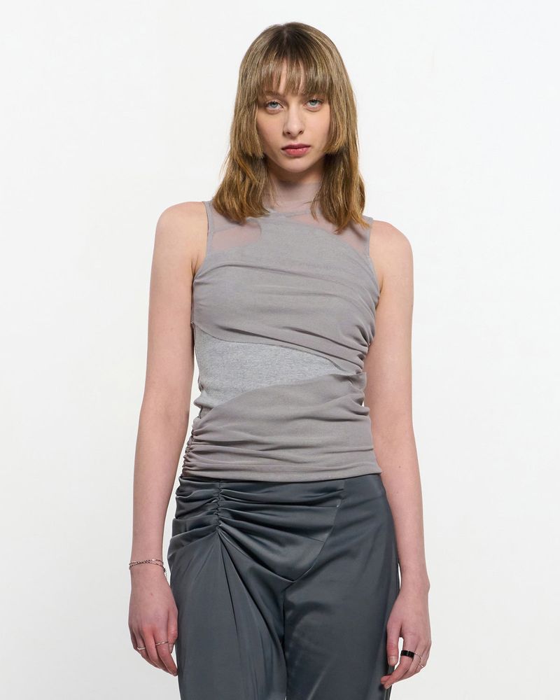 Layered Sleeveless _ GREY