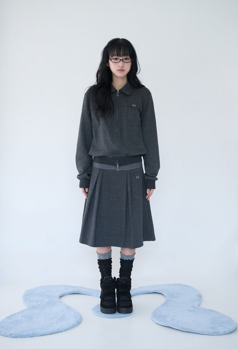 MINI CHECK SWEAT JK CHARCOAL