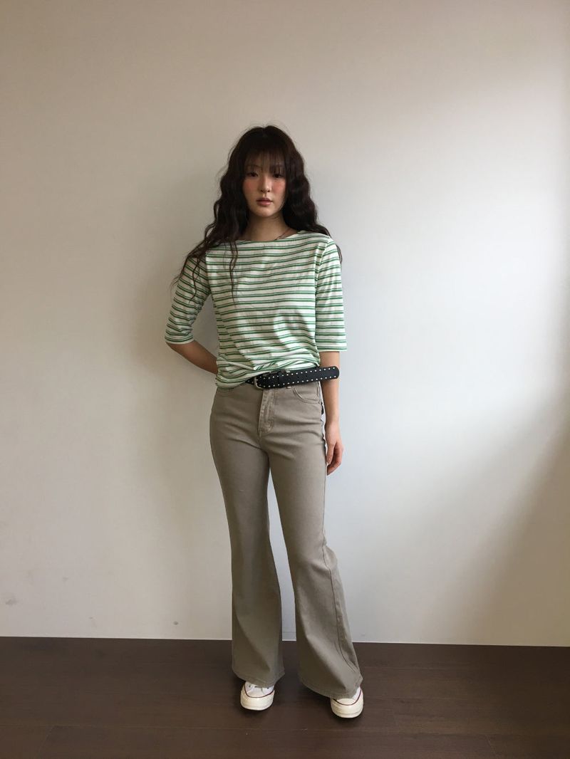 [SET]Arden bootcut pants + belt (3color)