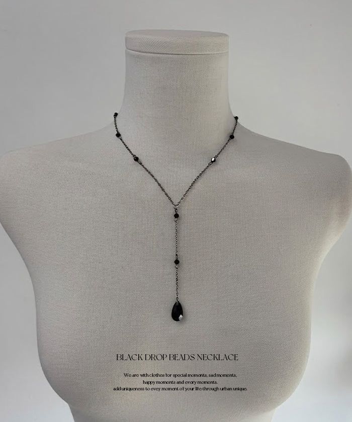 URBAN UNIQUE（アーバンユニーク）の「ブラックドロップビーズネックレス（アクセサリー）」